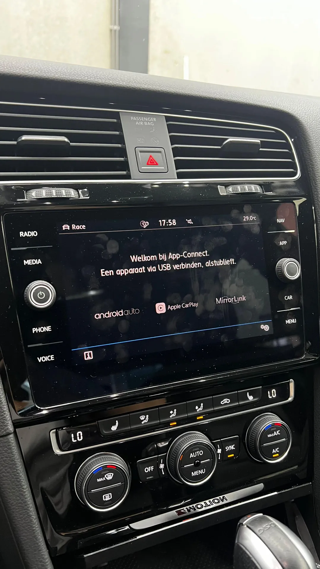 Scherm van de Golf: Welkom bij App-Connect
