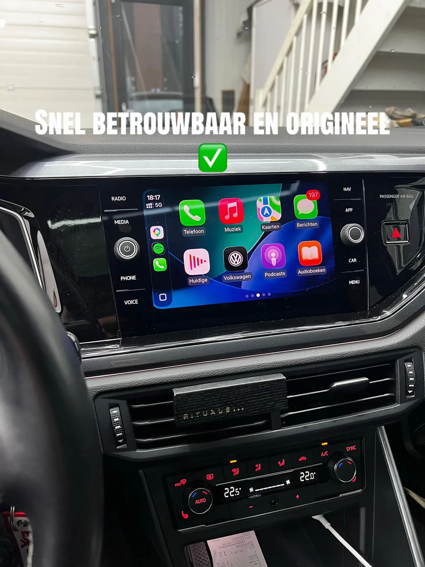 CarPlay werkend in een Volkswagen Polo AW